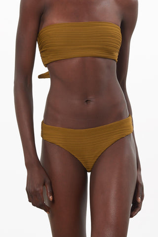Mara Hoffman Olive Abigail Bikini Top in Repreve (front detail)