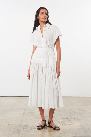 Mara Hoffman White Alejandra Skirt in organic cotton (front)