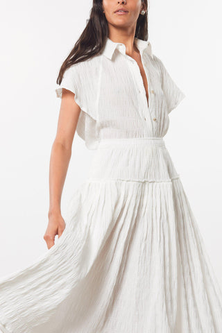 Mara Hoffman White Alejandra Skirt in organic cotton (detail)