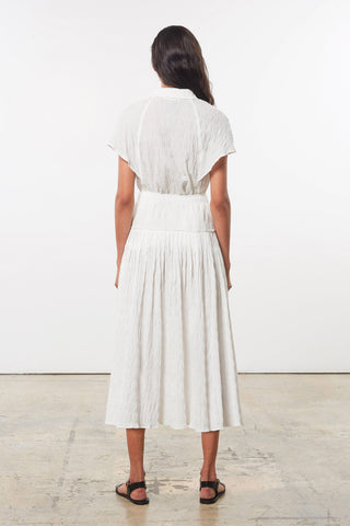 Mara Hoffman White Alejandra Skirt in organic cotton (back)
