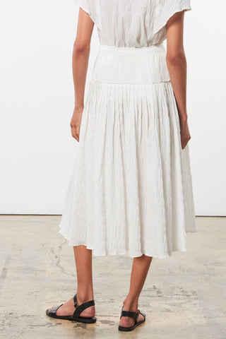 Mara Hoffman White Alejandra Skirt in organic cotton (back detail)