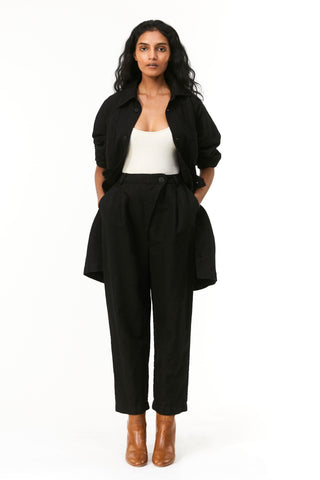 Mara Hoffman Black Overdyed Almeria Pant (front)