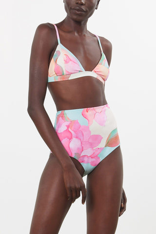 Mara Hoffman Print Astrid Bikini Top in Repreve (Front detail)