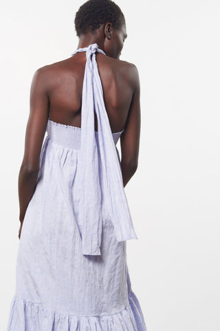 Mara Hoffman Lavender Basilia Cover Up Dress in organic cotton and linen (back detail)