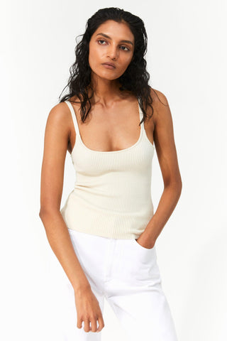 Mara Hoffman Cream Caro Sweater in Tencel Modal (Front)
