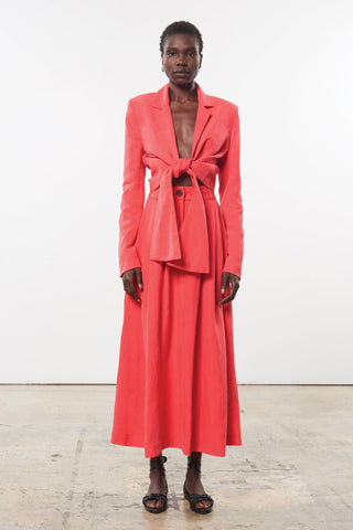 Mara Hoffman Red Catalina Jacket in Tencel Lyocell (front)