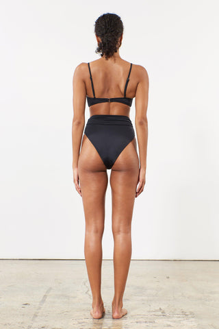 Mara Hoffman Black Lua Bikini Top in Econyl (back)