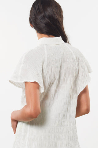 Mara Hoffman White Phebe Top in organic cotton (back detail)