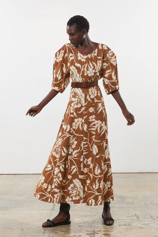 Mara Hoffman Print Sicily Dress in Hemp (movement)