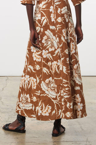 Mara Hoffman Print Sicily Dress in Hemp (skirt detail)